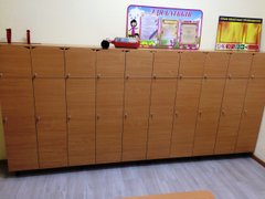 Шкаф детский пяти секционный для оборудования дошкольных учреждений.