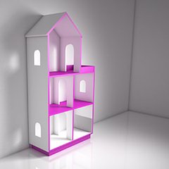 Кукольный дом серия «Мечта мини» Design Service Двухцвет (В*Ш*Г) 1250*635*255мм Белый/розовый