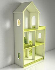 Кукольный дом серия «Мечта мини» Design Service Двухцвет (В*Ш*Г) 1250*635*255мм белый/салатовый