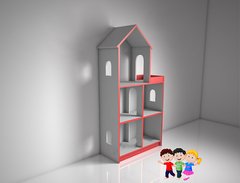 Кукольный дом серия «Мечта мини» Design Service Двухцвет (В*Ш*Г) 1250*635*255мм серый/красный