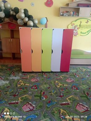 Шафа дитяча 5 секцій кольорова, шафа для роздягальні 18 ЛДСП, 1594х310х1400 мм ST-1139 ST-1139 фото