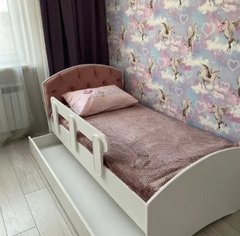 Ліжко тахта дитяче одномісне ЛДСП, каретне стяжка з шухлядою ST-050 ST-050 фото