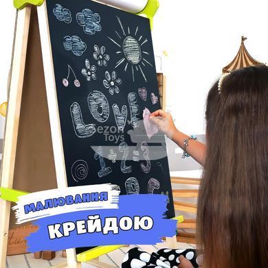 Мольберт дитячий 5в1 з полицею та папером 200 елементів для творчості та навчання Люмік LMA5PR фото