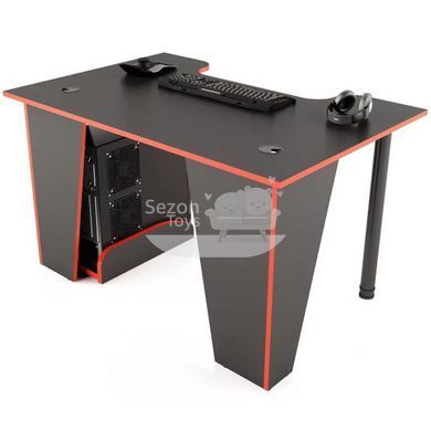 Стіл для геймера ергономічний Design Service DS-Geym Чорний мат червона крайка DS-Geym фото