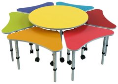 Комплект з 6 дитячих столів пелюсток + 1 стіл круглий Ромашка ST-057 ST-057 фото