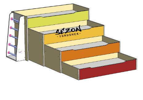 Сходи для ліжка дитячого чотирьох ярусного ST-062 ST-062 фото