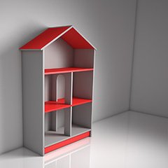 Кукольный дом серия «Престиж Макси» Двухцвет Design Service (В*Ш*Г) 1100*650*255мм серый/красный
