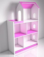 Стеллаж «Джулия» в детскую Design Service, Двухцвет (В*Ш*Г) 1200*900*300 мм белый/розовый