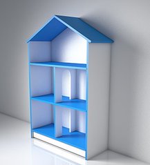 Кукольный дом серия «Престиж Макси» Двухцвет Design Service (В*Ш*Г) 1100*650*255мм белый/голубой