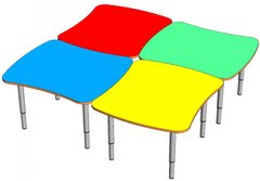 Стіл для дитячого садка, модульний, комплект із 4 столів, Квадрат ST-867 ST-867 фото