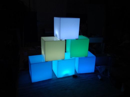 LED Світильник Куб декоративний 20x20 см16 кольорів + режими сенсорна кімната TIA-SPORT sm-0822 фото