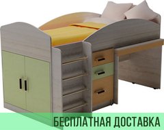 Кровать чердак + выкатной письменный стол Design Service (778)