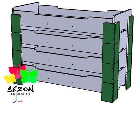 Дитяче ліжко Монтессорі штабельоване ліжка в дитячий садок, 140 *60 ST-173-1 ST-173-1 фото