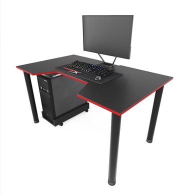 Геймерський ігровий стіл із підставкою під системний блок ZEUS 1200 мм, 18ЛДСП, GAMER-3 Чорний червоний GAMER-3 фото